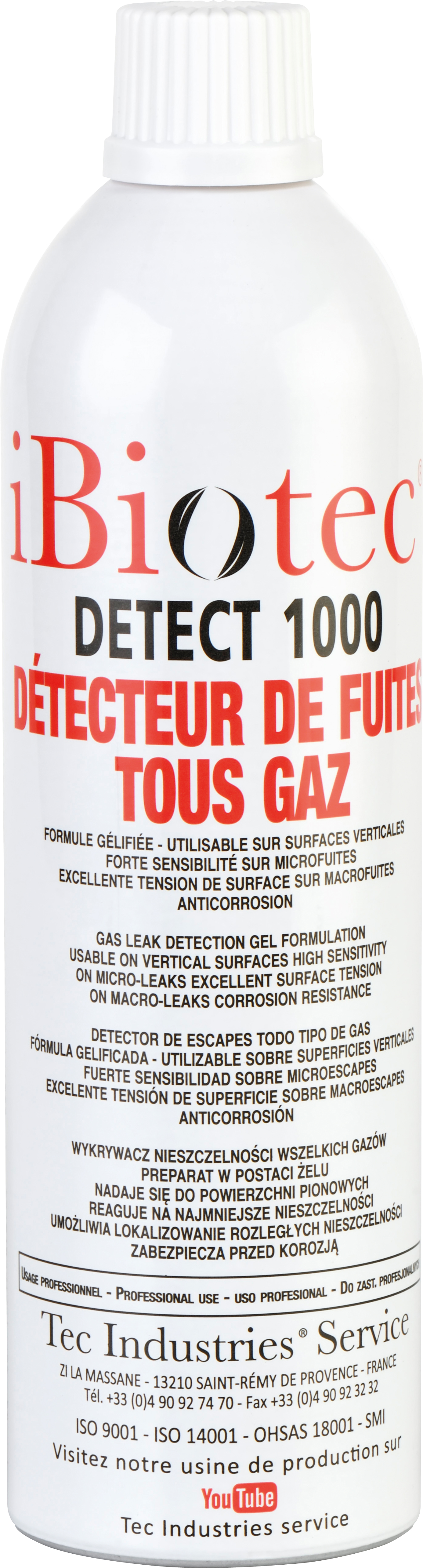 aerosol detecteur de fuite tous gaz. anticorrosion. gelifie pour controles en elevation. tres grande sensibilite sur microfuites. precision superieure a un detecteur electronique. compatible tous materiaux. aerosol detecteur de fuites, aerosol detecteur de fuites gaz, aerosol detecteur de fuites tous gaz, bombe aerosol detecteur de fuites, detecteur de fuites ibiotec, detecteur de fuites de gaz, aerosol detecteur de fuites ibiotec. Aerosols techniques. Aerosols maintenance. Fournisseurs aérosols. Fabricants aérosols. Produit maintenance industrielle